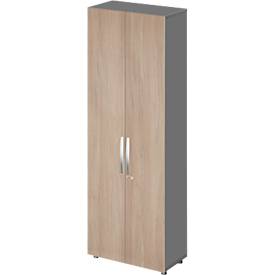 Schäfer Shop Select Schrank LOGIN, 6 Ordnerhöhen, B 800 x T 420 x H 2240 mm,graphit/Eiche
