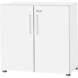 Schäfer Shop Select Schrank SET UP, 2 OH, abschliessbar, B 800 x T 420 x H 744 mm, weiss/weiss 