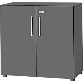 Schäfer Shop Select Schrank SET UP, 2 OH, abschließbar, B 800 x T 420 x H 788 mm, graphit/graphit