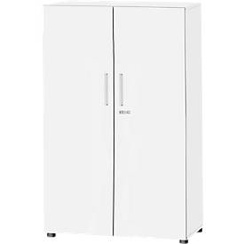 Schäfer Shop Select Schrank SET UP, 4 OH, abschließbar, B 800 x T 420 x H 1470 mm, weiß/weiß 