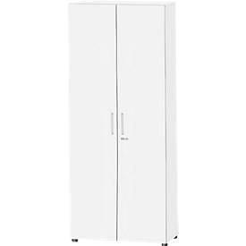 Schäfer Shop Select Schrank SET UP, 6 OH, abschließbar, B 800 x T 420 x H 2196 mm, weiß/weiß 