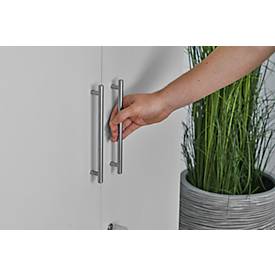 Schäfer Shop Select Schrank Start Off, 2 OH, abschließbar, B 800 x T 420 x H 744 mm, Holz, weiß/weiß 