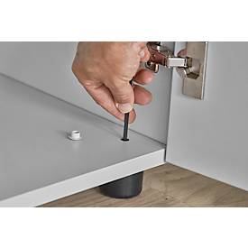 Schäfer Shop Select Schrank Start Off, 2 OH, abschließbar, B 800 x T 420 x H 744 mm, Holz, weiß/weiß 