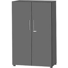 Schäfer Shop Select Schrank Start Off, 4 OH, abschließbar, B 800 x T 420 x H 1470 mm, Holz, graphit/graphit 