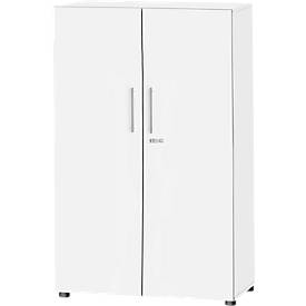 Schäfer Shop Select Schrank Start Off, 4 OH, abschließbar, B 800 x T 420 x H 1470 mm, Holz, weiß/weiß 