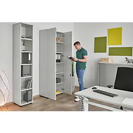 Schäfer Shop Select Schrank Start Off, 6 OH, abschließbar, B 800 x T 420 x H 2196 mm, Holz, lichtgrau/lichtgrau 