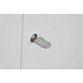 Schäfer Shop Select Schrank Start Off, 6 OH, abschließbar, B 800 x T 420 x H 2196 mm, Holz, lichtgrau/lichtgrau 