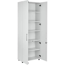 Schäfer Shop Select Schrank Start Off, 6 OH, abschließbar, B 800 x T 420 x H 2240 mm, Holz, lichtgrau/lichtgrau