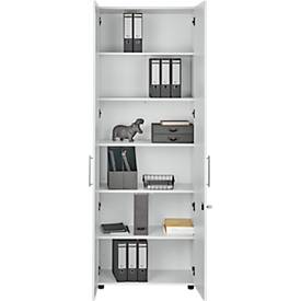 Schäfer Shop Select Schrank Start Off, 6 OH, abschließbar, B 800 x T 420 x H 2240 mm, Holz, lichtgrau/lichtgrau