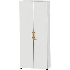 Schäfer Shop Select Schrank Start Off Wood, 6 OH, abschließbar, B 800 x T 420 x H 2240 mm, Holz, lichtgrau