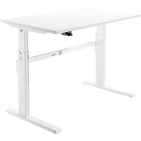 Schäfer Shop Select Schreibtisch, elektrisch höhenverstellbar, Rechteck, C-Fuß, B 1200 x T 800 x H 725-1185 mm, weiß 