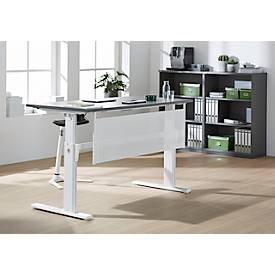 Schäfer Shop Select Schreibtisch, elektrisch höhenverstellbar, Rechteck, C-Fuß, B 1600 x T 800 x H 725-1185 mm, graphit/weiß 