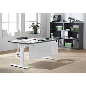 Schäfer Shop Select Schreibtisch, elektrisch höhenverstellbar, Rechteck, C-Fuß, B 1600 x T 800 x H 725-1185 mm, graphit/weiß 