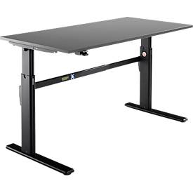 Schäfer Shop Select Schreibtisch, elektrisch höhenverstellbar, Rechteck, C-Fuß, B 1800 x T 800 x H 725-1185 mm, graphit/schwarz