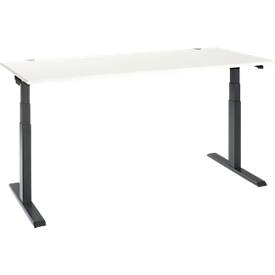 Schäfer Shop Select Schreibtisch ERGO-T 2.0, elektrisch höhenverstellbar, Rechteck, T-Fuß, B 1800 x T 800 x H 640-1300 mm, weiß/anthrazit
