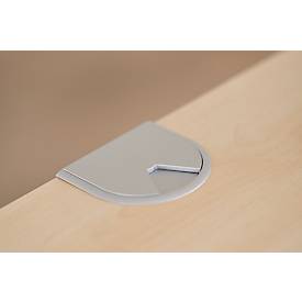 Schäfer Shop Select Schreibtisch ERGO-T, elektrisch höhenverstellbar, Freiform, Ansatz rechts, T-Fuß, B 1800 x H 640-1300 mm, weiß/weißalu