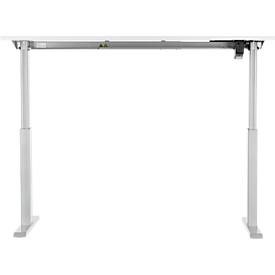 Schäfer Shop Select Schreibtisch ERGO-T, elektrisch höhenverstellbar, Rechteck, T-Fuß, B 1600 x T 800 x H 725-1185 mm, weiß/weißaluminium 