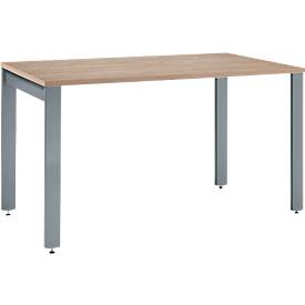 Schäfer Shop Select Schreibtisch LOGIN, 4-Fuß, B 1200 x T 800 x H 740 mm, Eiche/basaltgrau