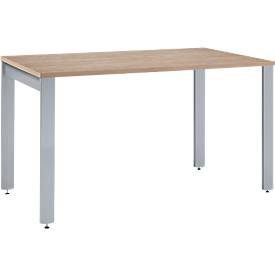 Schäfer Shop Select Schreibtisch LOGIN, 4-Fuß, B 1200 x T 800 x H 740 mm, Eiche/weißalu