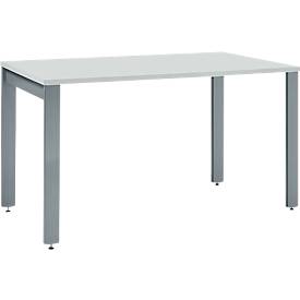 Schäfer Shop Select Schreibtisch LOGIN, 4-Fuß, B 1200 x T 800 x H 740 mm, lichtgrau/basaltgrau