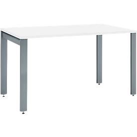 Schäfer Shop Select Schreibtisch LOGIN, 4-Fuß, B 1200 x T 800 x H 740 mm, weiß/basaltgrau
