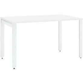 Schäfer Shop Select Schreibtisch LOGIN, 4-Fuß, B 1200 x T 800 x H 740 mm, weiß/verkehrsweiß