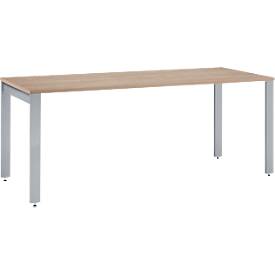 Schäfer Shop Select Schreibtisch LOGIN, 4-Fuß, B 1600 x T 800 x H 740 mm, Eiche/weißalu