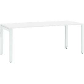 Schäfer Shop Select Schreibtisch LOGIN, 4-Fuß, B 1600 x T 800 x H 740 mm, weiß/verkehrsweiß