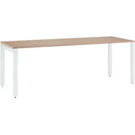 Schäfer Shop Select Schreibtisch LOGIN, 4-Fuß, B 1800 x T 800 x H 740 mm, Eiche/verkehrsweiß