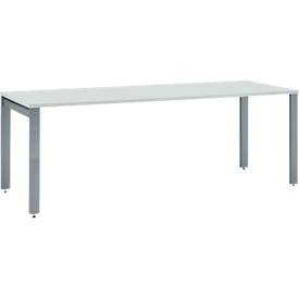 Schäfer Shop Select Schreibtisch LOGIN, 4-Fuß, B 1800 x T 800 x H 740 mm, lichtgrau/basaltgrau