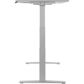 Schäfer Shop Select Schreibtisch LOGIN, elektrisch höhenverstellbar, Rechteck, T-Fuß, B 1800 x T 800 x H 645-1290 mm, lichtgrau/weißaluminium