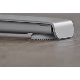 Schäfer Shop Select Schreibtisch LOGIN, elektrisch höhenverstellbar, Rechteck, T-Fuß, B 1800 x T 800 x H 645-1290 mm, weiß/weißaluminium