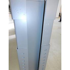 Schäfer Shop Select Schreibtisch LOGIN, manuell höheneinstellbar, C-Fuß, B 1200 x T 800 x H 660-820 mm, lichtgrau/weißalu