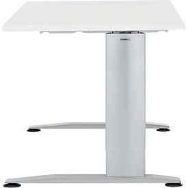 Schäfer Shop Select Schreibtisch LOGIN, manuell höheneinstellbar, C-Fuß, B 1600 x T 800 x H 660-820 mm, weiß/weißalu