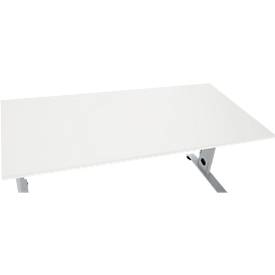 Schäfer Shop Select Schreibtisch LOGIN, manuell höheneinstellbar, C-Fuß, B 1600 x T 800 x H 660-820 mm, weiß/weißalu