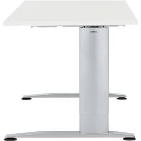 Schäfer Shop Select Schreibtisch LOGIN, manuell höheneinstellbar, C-Fuß, B 1800 x T 800 x H 660-820 mm, weiß/weißalu