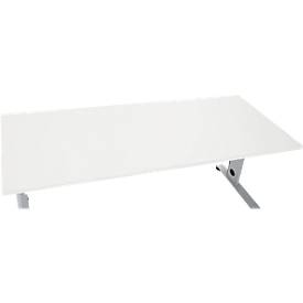 Schäfer Shop Select Schreibtisch LOGIN, manuell höheneinstellbar, C-Fuß, B 1800 x T 800 x H 660-820 mm, weiß/weißalu