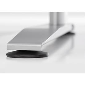 Schäfer Shop Select Schreibtisch LOGIN, manuell höheneinstellbar, C-Fuß, B 1800 x T 800 x H 660-820 mm, weiß/weißalu