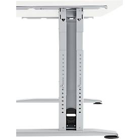 Schäfer Shop Select Schreibtisch LOGIN, manuell höheneinstellbar, C-Fuß, B 1800 x T 800 x H 660-820 mm, weiß/weißalu