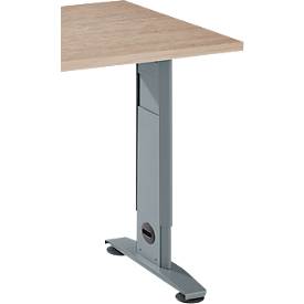 Schäfer Shop Select Schreibtisch LOGIN, manuell höhenverstellbar, C-Fuß, B 1000 x T 600 x H 660-820 mm, Eiche/basaltgrau