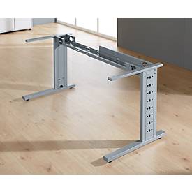 Schäfer Shop Select Schreibtisch Moxxo IQ, Rechteck, C-Fuß, B 1200 x T 800 x H 735 mm, lichtgrau