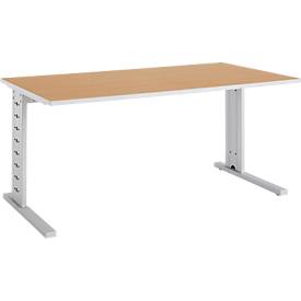 Schäfer Shop Select Schreibtisch Moxxo IQ, Rechteck, C-Fuß, B 1800 x T 800 x H 735 mm, Buche-Dekor 