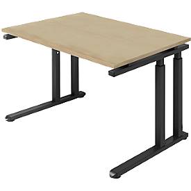 Schäfer Shop Select Schreibtisch SET UP, C-Fußgestell, 1200x800, eiche/graphit 