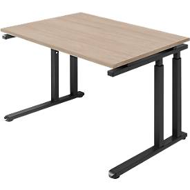 Schäfer Shop Select Schreibtisch SET UP, C-Fußgestell, 1200x800, eiche/graphit