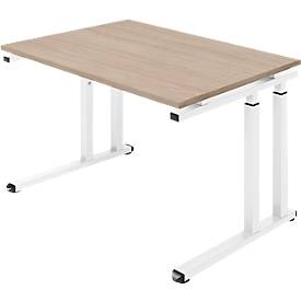 Schäfer Shop Select Schreibtisch SET UP, C-Fußgestell, 1200x800, eiche/weiß
