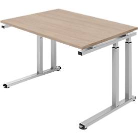 Schäfer Shop Select Schreibtisch SET UP, C-Fußgestell, 1200x800, eiche/weißalu