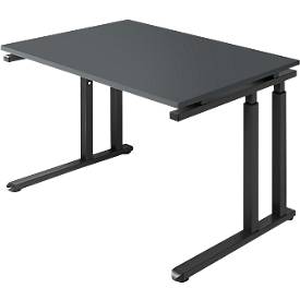 Schäfer Shop Select Schreibtisch SET UP, C-Fußgestell, 1200x800, graphit/graphit