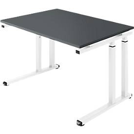 Schäfer Shop Select Schreibtisch SET UP, C-Fußgestell, 1200x800, graphit/weiß 