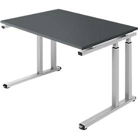 Schäfer Shop Select Schreibtisch SET UP, C-Fußgestell, 1200x800, graphit/weißalu