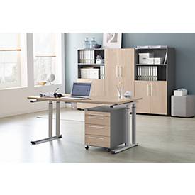 Schäfer Shop Select Schreibtisch SET UP, C-Fußgestell, 1600x800, eiche/weißalu